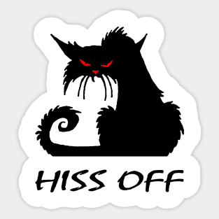 Hiss Off Funny Black Cat Halloween Costume Sticker